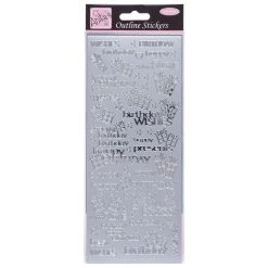 Anitas Outline Stickers - Special Birthday Wishes - Silver