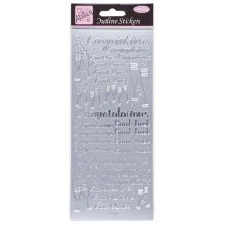 Anitas Stickers And Peeloffs Outline Stickers - Congratulations - Silver