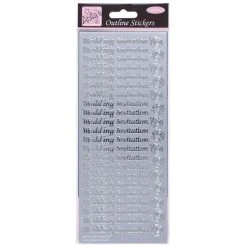 Anitas Stickers And Peeloffs Outline Stickers - Wedding Invitation - Silver