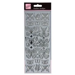 Anitas Stickers And Peeloffs Outline Stickers - Wistful Wings - Silver