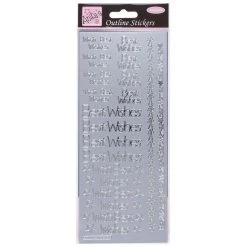 Anitas Outline Stickers - Regular Best Wishes - Silver
