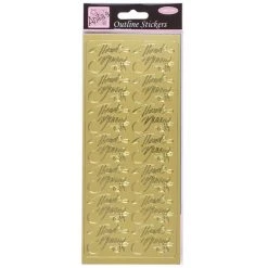 Anitas Stickers And Peeloffs Outline Stickers - Elegant Thank You - Gold