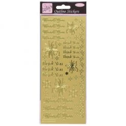 Anitas Outline Stickers - Thank You - Gold