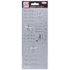 Anitas Outline Stickers - Thank You - Silver Stickers And Peeloffs