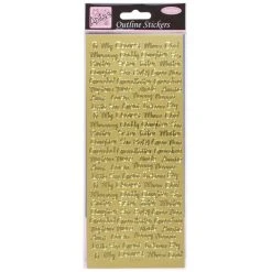 Anitas Outline Stickers - Relative Messages - Gold Stickers And Peeloffs