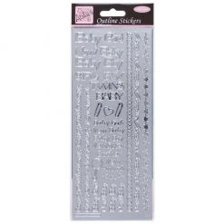 Anitas Outline Stickers - New Baby - Silver