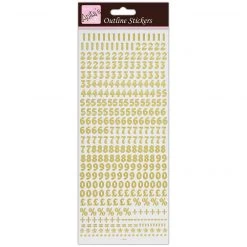 Anitas Outline Stickers - Small Numbers - Gold On White Anita's