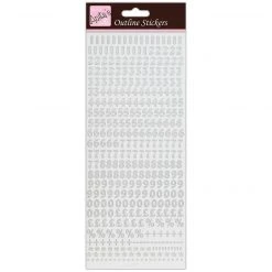 Anitas Anita's Outline Stickers - Small Numbers - Silver On White