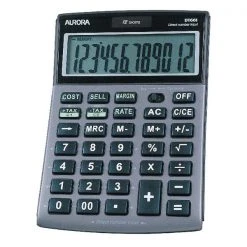 Calculators Aurora Grey/Black 12-Digit Semi-Desk Calculator DT661