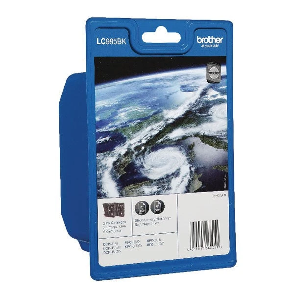 Brother LC985BKBP2 Black Inkjet Cartridge Twin Pack LC-985BKBP2 Inkjet Cartridges 3 Brother LC985BKBP2 Black Inkjet Cartridge Twin Pack LC-985BKBP2 Inkjet Cartridges