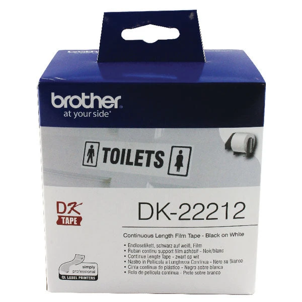 Labels Brother Black On White Continuous Length Film Tape 62mm DK22212 3 Labels Brother Black On White Continuous Length Film Tape 62mm DK22212