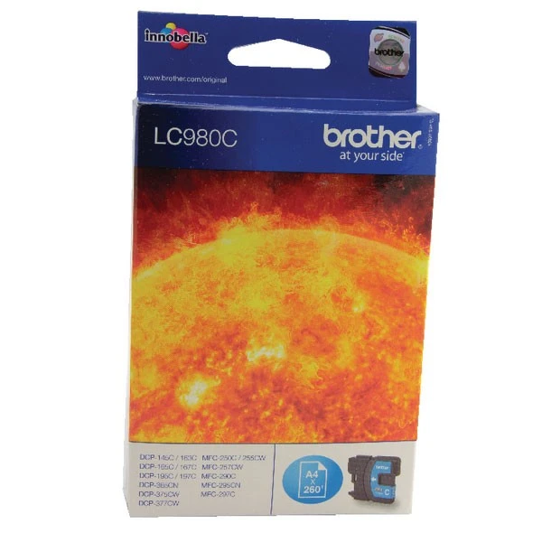 Brother LC980C Cyan Inkjet Cartridge LC-980C Inkjet Cartridges 3 Brother LC980C Cyan Inkjet Cartridge LC-980C Inkjet Cartridges