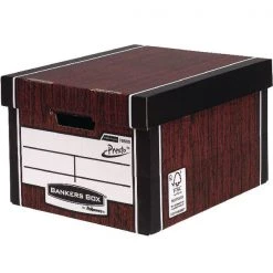 Filing & Folders Bankers Box Woodgrain Tall Premium Storage Box 7260503