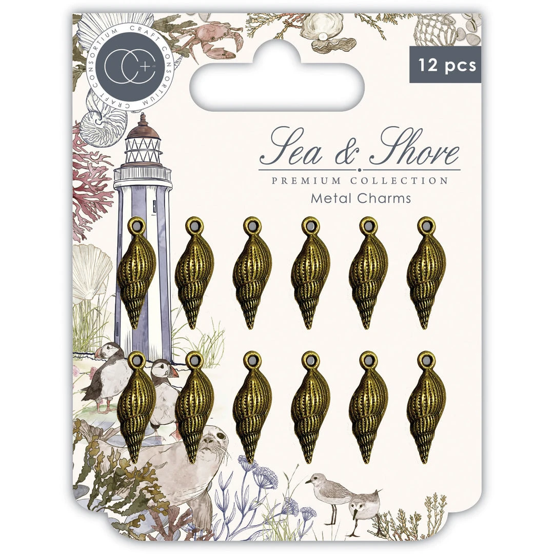 Craft Consortium Sea & Shore - Shells - Metal Charms Craft Embellishments 3 Craft Consortium Sea & Shore - Shells - Metal Charms Craft Embellishments