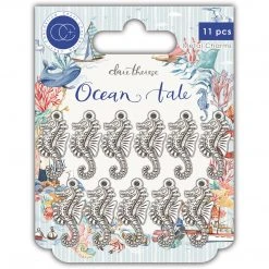 Craft Consortium Ocean Tale - Metal Charms - Seahorse Craft Embellishments