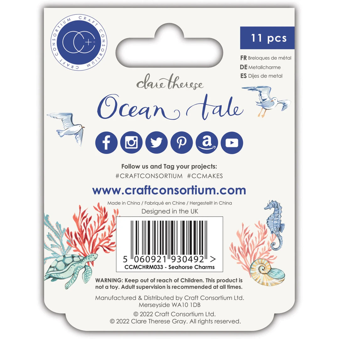 Craft Consortium Ocean Tale - Metal Charms - Seahorse Craft Embellishments 5 Craft Consortium Ocean Tale - Metal Charms - Seahorse Craft Embellishments