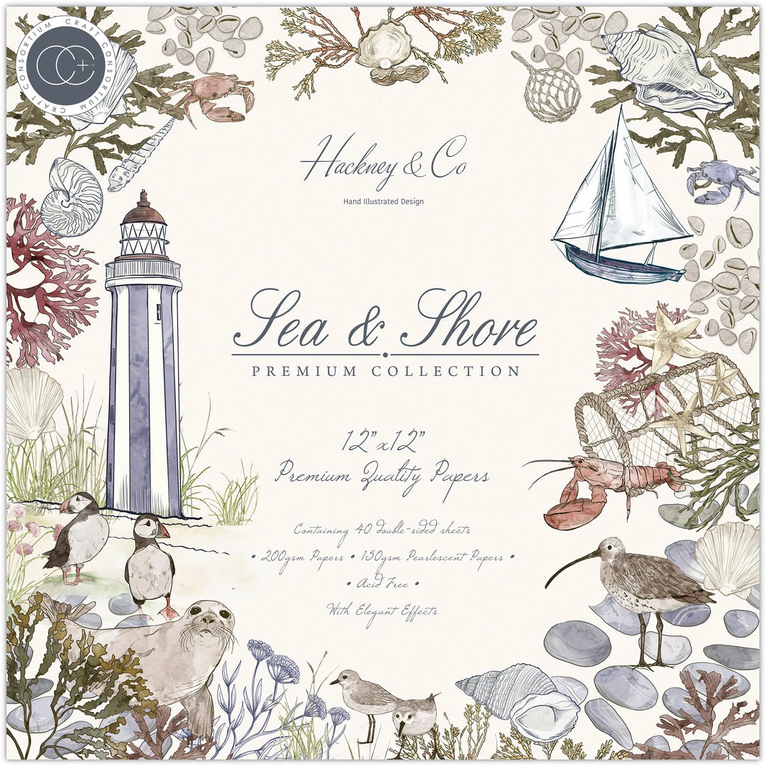 Craft Consortium Sea & Shore - 12x12 Paper Pad 3 Craft Consortium Sea & Shore - 12x12 Paper Pad