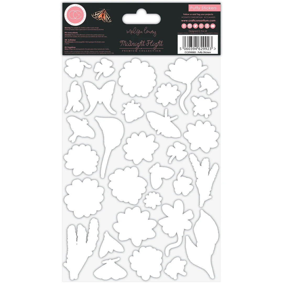 Craft Consortium Midnight Flight - Puffy Stickers 4 Craft Consortium Midnight Flight - Puffy Stickers