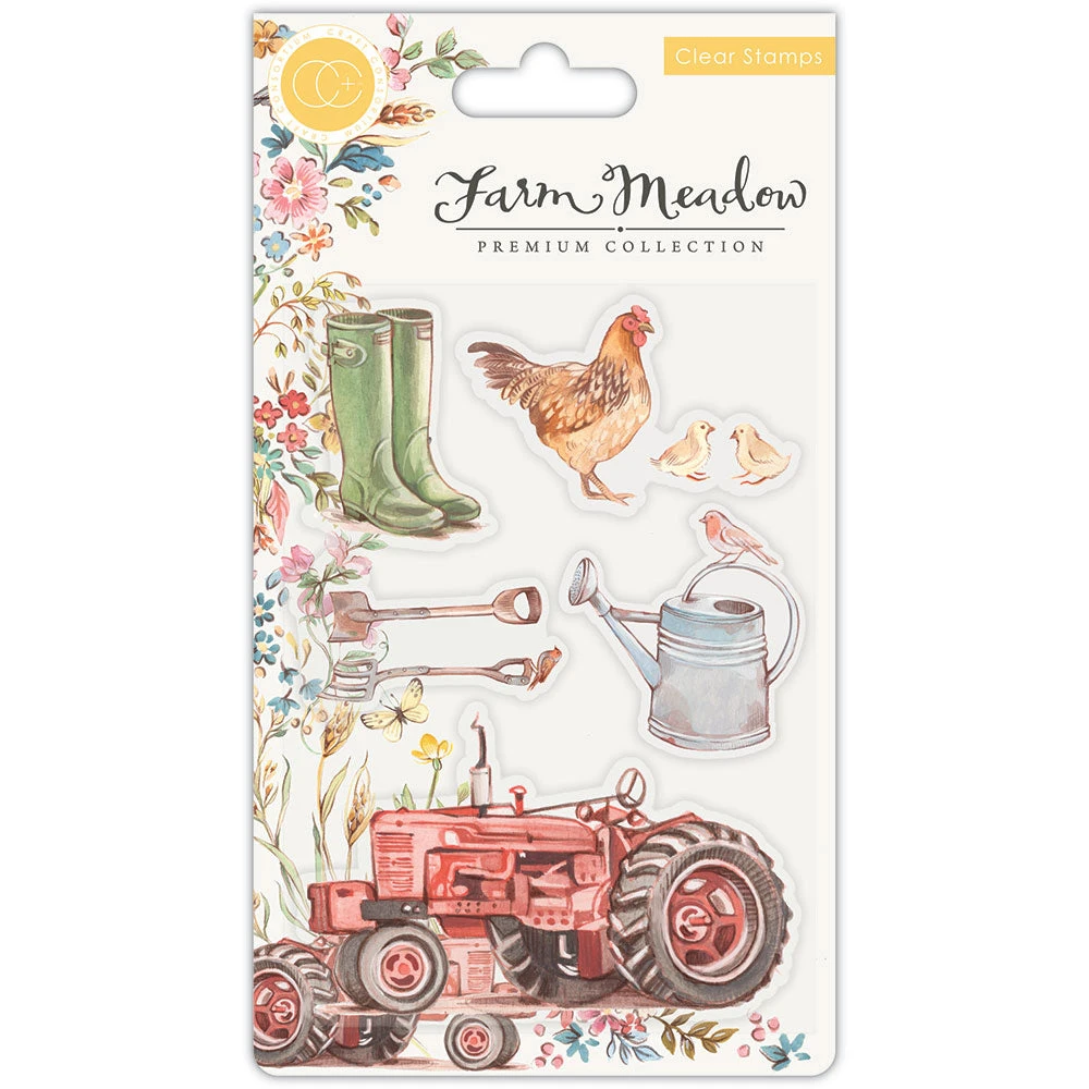 Craft Consortium Stamp Set - Farm Meadow Stamps, Stamping And Linocut 3 Craft Consortium Stamp Set - Farm Meadow Stamps, Stamping And Linocut