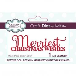 Creative Expressions Sue Wilson Mini Expressions Merriest Christmas Wishes Craft Die Stamps, Stamping And Linocut
