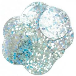 Craft Factory Hologram Sparkles 20mm: Silver CLEARANCE