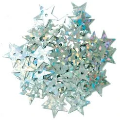 Craft Factory Hologram Stars 10mm: Silver CLEARANCE