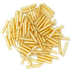 Craft Factory Long Bugle Beads 9mm: Gold CLEARANCE