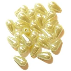 Craft Factory Oval Drop Pearls 6mmx9mm: Cream CLEARANCE