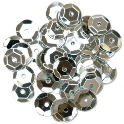 Craft Factory CLEARANCE Cup Sequins 8mm: Silver