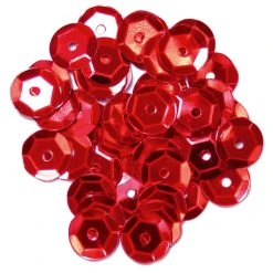 Craft Factory Cup Sequins 8mm: Red CLEARANCE