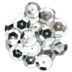 Craft Factory Cup Sequins 10mm: Silver CLEARANCE