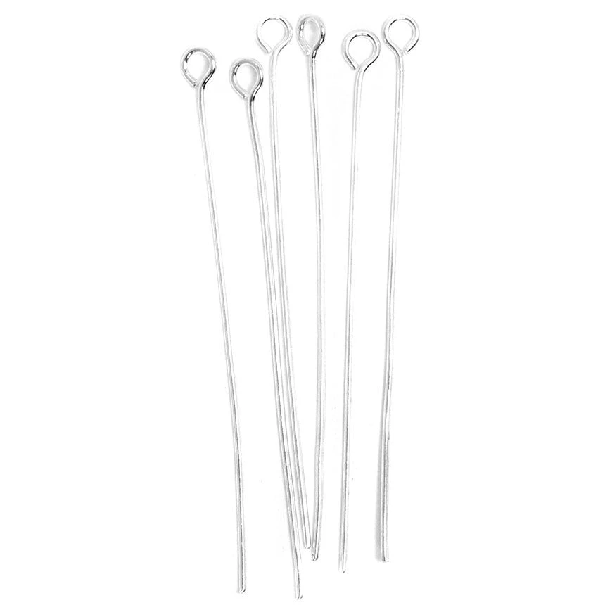 Craft Factory Eye Pins 12pk: Silver Plated 3 Craft Factory Eye Pins 12pk: Silver Plated