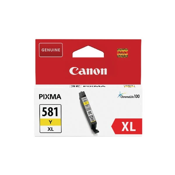Canon CLI-581Xl Yellow Ink Cartridge 2051C001 3 Canon CLI-581Xl Yellow Ink Cartridge 2051C001