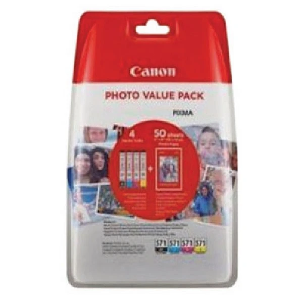 Canon CLI-571 Inkjet Cartridge Value Pack KCMY 0386C006 Inkjet Cartridges 3 Canon CLI-571 Inkjet Cartridge Value Pack KCMY 0386C006 Inkjet Cartridges