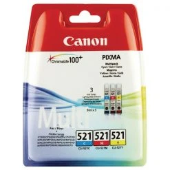 Canon CLI-521 Cyan/Magenta/Yellow Inkjet Cartridges 2934B007