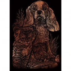 Royal & Langnickel Royal Landnickel Copper Foil Mini Kit Kitten & Puppy Paint By Numbers And Scraper Board Sets