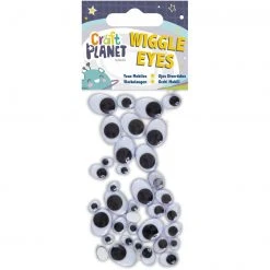 Craft Planet Wiggle Eyes Oval - Black & White (Assorted Sizes) Craft Embellishments