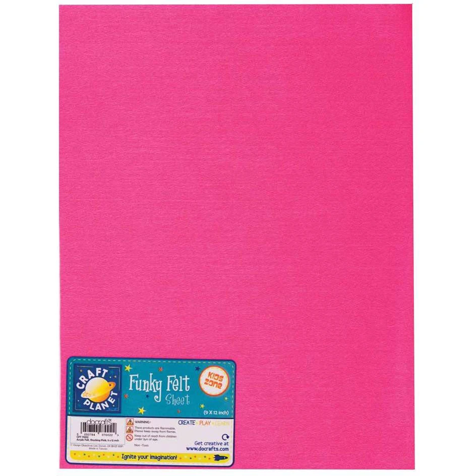 Craft Planet Acrylic Felt - Shocking Pink 3 Craft Planet Acrylic Felt - Shocking Pink