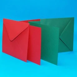 Cards And Envelopes Craft UK 6x6 Red And Green Cards & Envelopes Pack Of 40