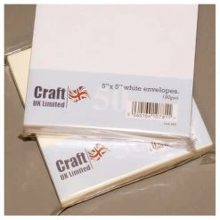 Craft UK 5x5 Envelopes 50 Pack White