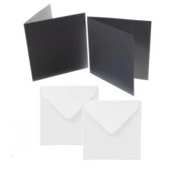 Craft UK 5x5 Cards And Envelopes 50 Pack Black