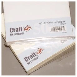 Craft UK 6x6 Envelopes 50 Pack White
