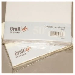 Craft UK C6 Envelopes 50 Pack White