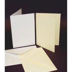 Craft UK C6 Cards And Envelopes 50 Pack White Deckle