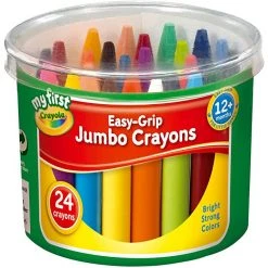 Crayola My First Easy Grip Jumbo Crayons , Pack Of 24 Childrens Colouring Pens And Pencils