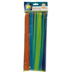 Craft Planet Chenille Stems (60pk) - 6 Neon Colours (300mm)