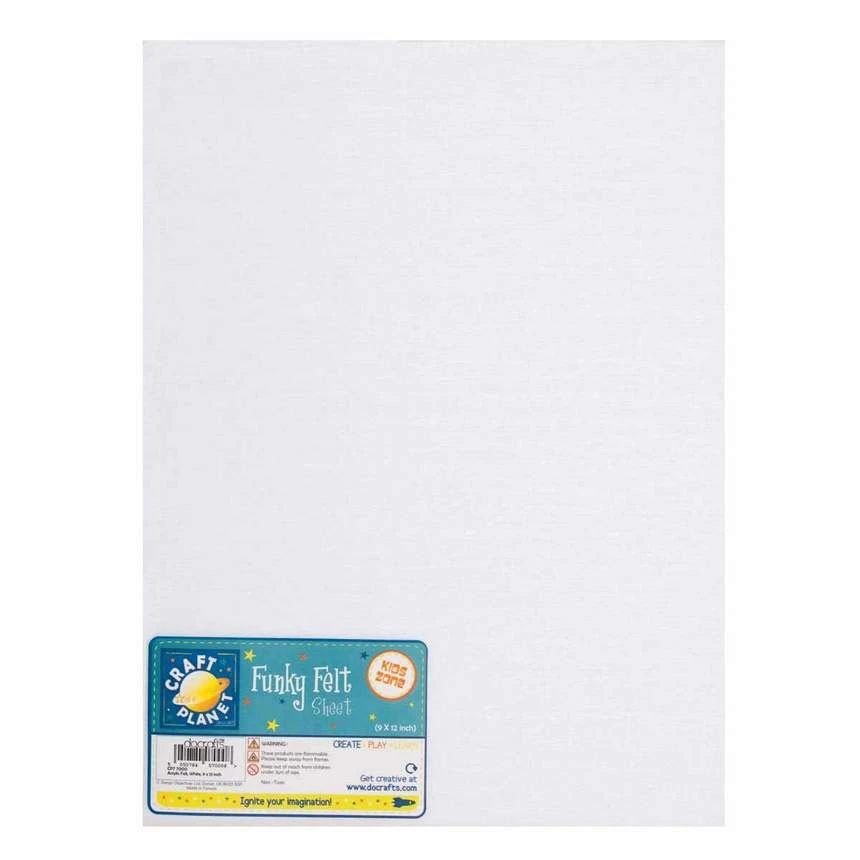 Craft Planet 9 X 12 Acrylic Felt - White 3 Craft Planet 9 X 12 Acrylic Felt - White