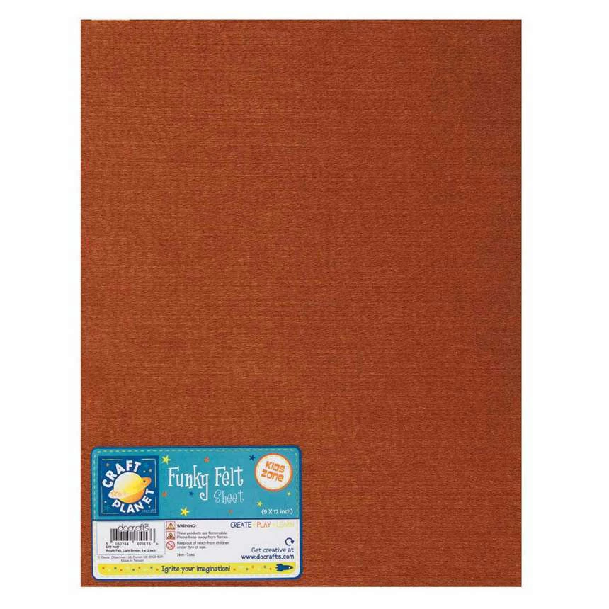 Craft Planet 9 X 12 Acrylic Felt - Light Brown 3 Craft Planet 9 X 12 Acrylic Felt - Light Brown