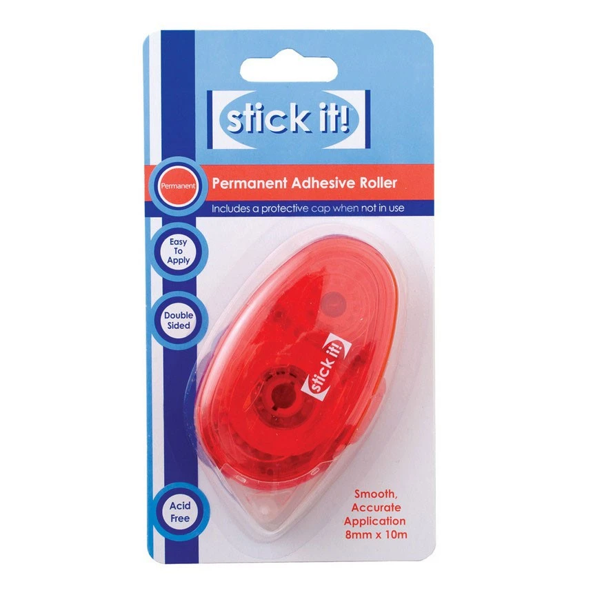Stick It Permanent Adhesive Roller - 8mm X 10m 3 Stick It Permanent Adhesive Roller - 8mm X 10m