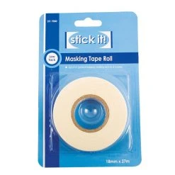Stick It 27m Masking Tape Roll (18mm Width) Adhesives And Tapes